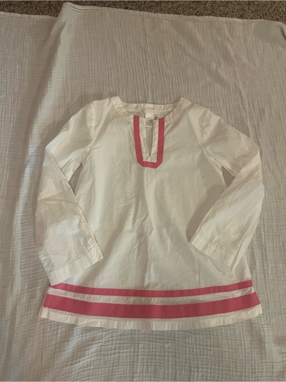 Janie and Jack White Tunic with Pink Trim